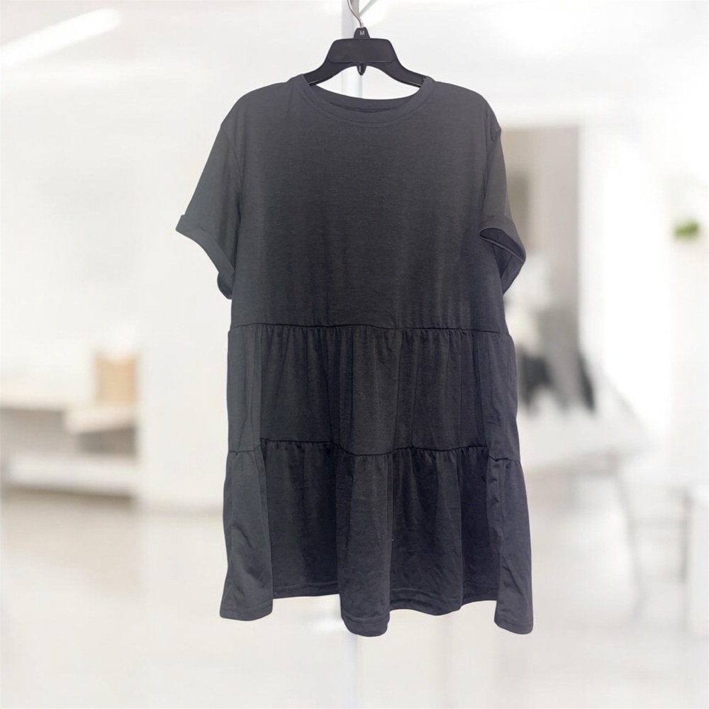 🩶 Shein Charcoal Grey Flowy Dress – Medium